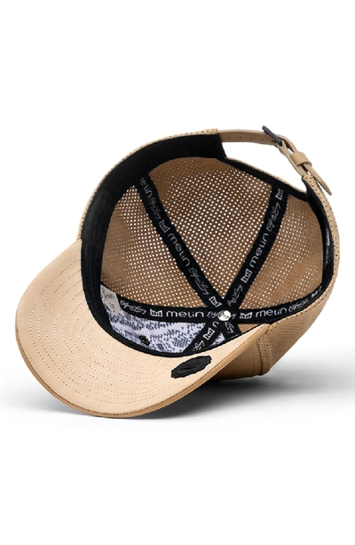 Shop Melin Voyage Elite Leather Ball Cap - Beige In Khaki