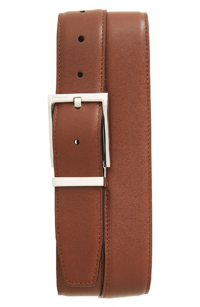 Shop Ferragamo Reversible Leather Belt In Cuoio/ Black