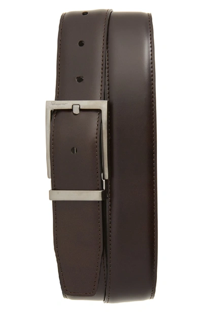 Shop Ferragamo Reversible Leather Belt In Africa/ Nero