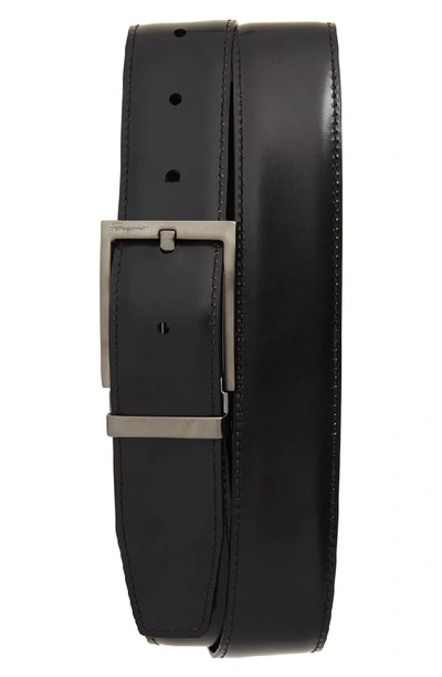 Shop Ferragamo Reversible Leather Belt In Africa/ Nero