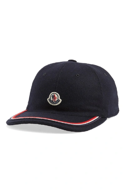 Shop Moncler Berretto Wool Ball Cap - Blue In Navy