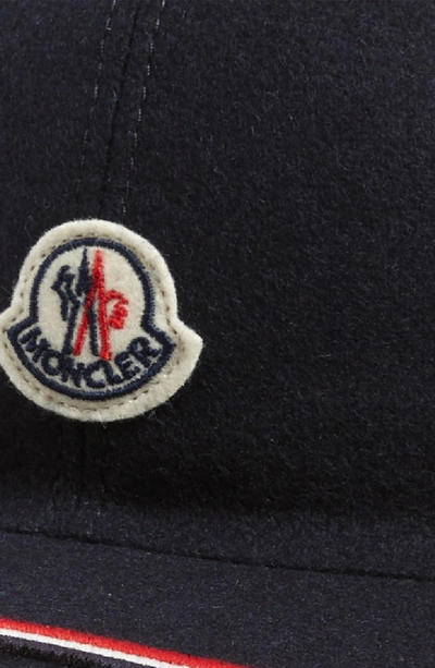 Shop Moncler Berretto Wool Ball Cap - Blue In Navy