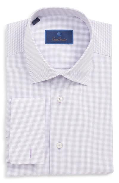 Shop David Donahue Regular Fit Check Dress Shirt In Lilac