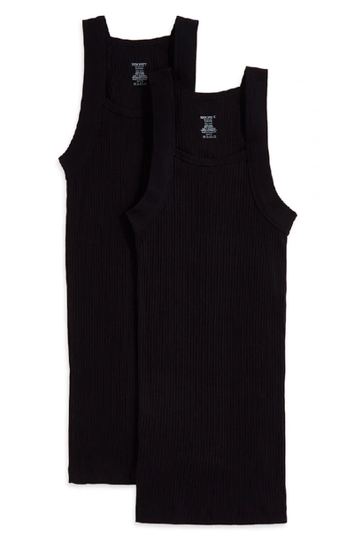 Shop 2(x)ist 2-pack Square Cut Tank Top In Black New Logo