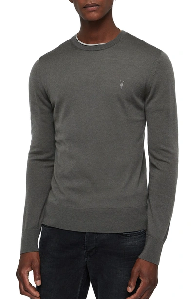 Shop Allsaints Mode Slim Fit Merino Wool Sweater In Core Grey