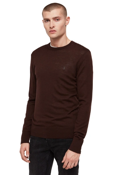 Shop Allsaints Mode Slim Fit Merino Wool Sweater In Oxblood Red