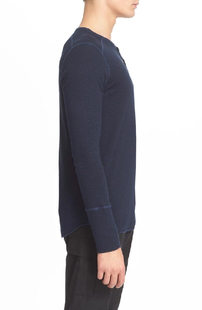 Shop Wings + Horns Base Long Sleeve Henley In Navy