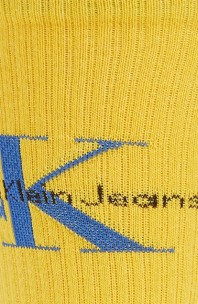 Shop Calvin Klein Logo Socks In Yellow