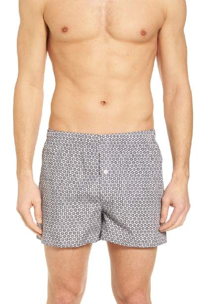 Shop Hanro Fancy Cotton Boxers In Classic Flower Print