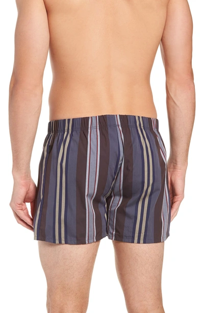 Shop Hanro 2-pack Fancy Woven Boxers In Big Repeat Stripe/ Grey