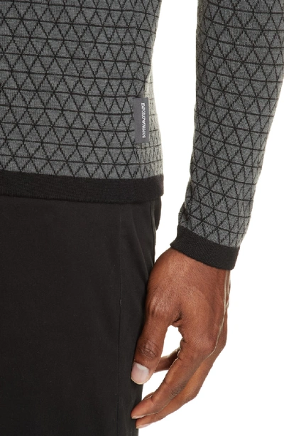Shop Emporio Armani Crewneck Wool Sweater In Grey Multi