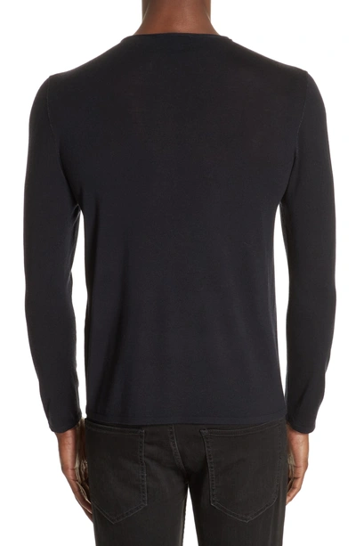 Shop John Varvatos Slim Fit Wool Crewneck Sweater In Dark Navy