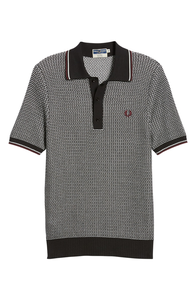 Fred Perry Tipped Houndstooth Polo In Multi | ModeSens