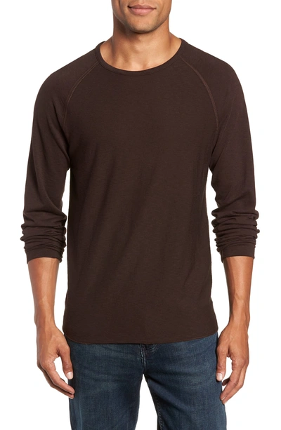 Shop Billy Reid Regular Fit Long Sleeve T-shirt In Dark Brown
