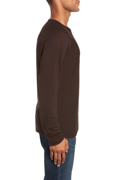 Shop Billy Reid Regular Fit Long Sleeve T-shirt In Dark Brown