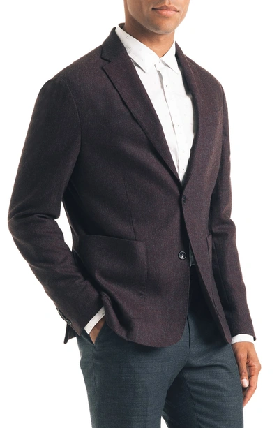 Shop Good Man Brand Downtown Trim Fit Stretch Wool Blend Sport Coat In Burgundy