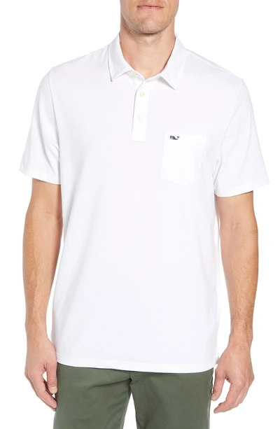 Shop Vineyard Vines Edgartown Polo Shirt In White Cap