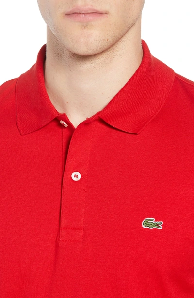 Shop Lacoste Jersey Interlock Regular Fit Polo In Red