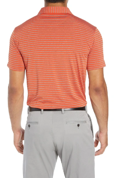 Shop Bobby Jones Control Stripe Jersey Polo In Orange