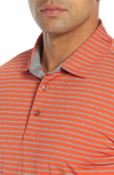 Shop Bobby Jones Control Stripe Jersey Polo In Orange