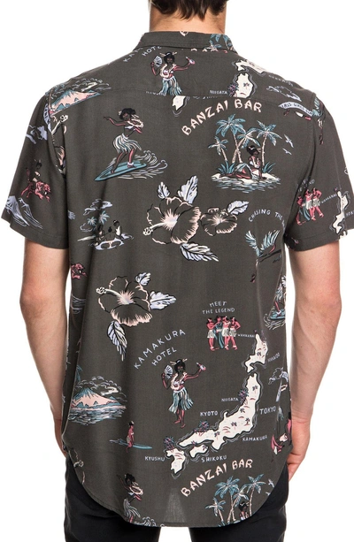 Shop Quiksilver Banzai Woven Shirt In Tarmac Variable Camp