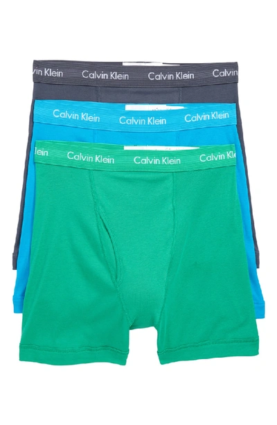 Shop Calvin Klein 3-pack Boxer Briefs In Mistral/ Adriatic/ Impulsive