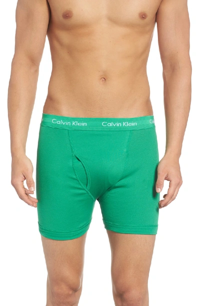 Shop Calvin Klein 3-pack Boxer Briefs In Mistral/ Adriatic/ Impulsive