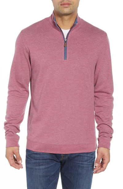 Shop Johnnie-o Sully Quarter Zip Pullover In Scarlet