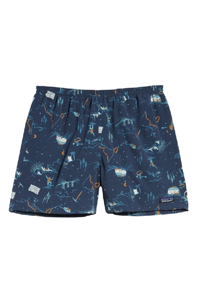 Shop Patagonia Baggies 5-inch Swim Trunks In Fun Hogs/ Stone Blue