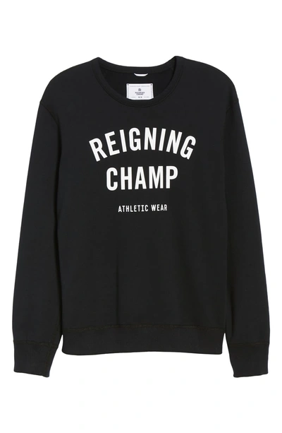 Shop Reigning Champ Gym Logo Sweatshirt In Black/ White