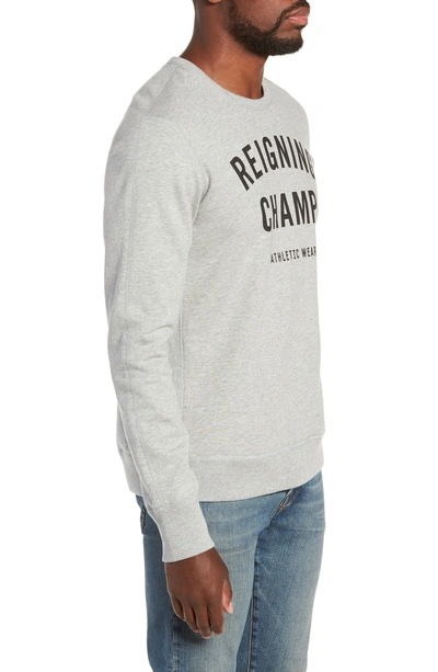 Shop Reigning Champ Gym Logo Sweatshirt In Heather Grey/ Black