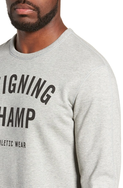 Shop Reigning Champ Gym Logo Sweatshirt In Heather Grey/ Black