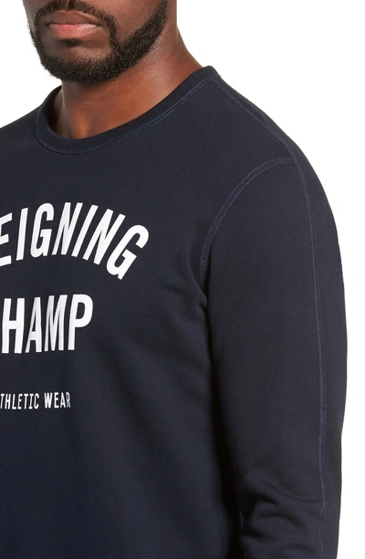 Shop Reigning Champ Gym Logo Sweatshirt In Navy/ White