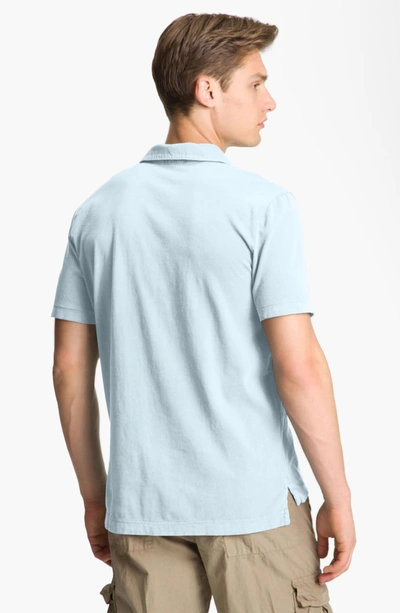 Shop James Perse Slim Fit Sueded Jersey Polo In Powder Blue