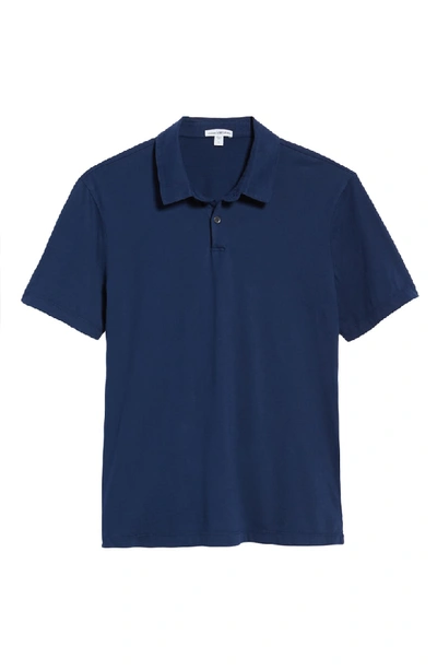 Shop James Perse Slim Fit Sueded Jersey Polo In Submarine