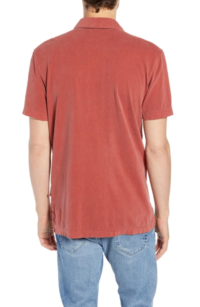 Shop James Perse Slim Fit Sueded Jersey Polo In Tamarind Pigment
