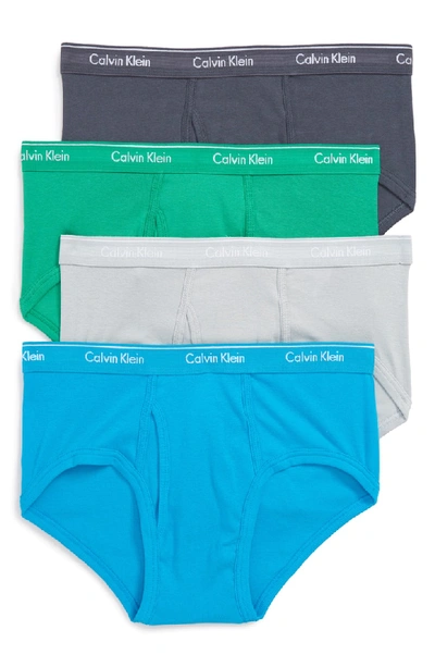Shop Calvin Klein 4-pack Cotton Briefs In Mistreal/ Sea/ Windy