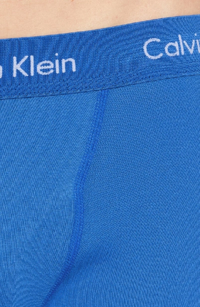 Shop Calvin Klein Cotton Trunks In Dover Blue/ Plum/ Monument