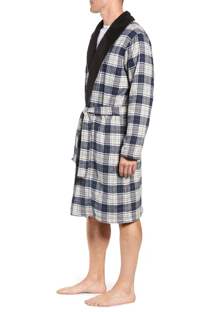 Shop Ugg Kalib Robe In Navy Plaid