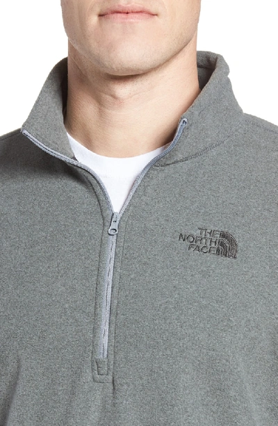 Shop The North Face 'tka 100 Glacier' Quarter Zip Fleece Pullover In Tnf Medium Grey Heather