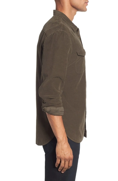 Shop John Varvatos Corduroy Shirt In Olive Branch