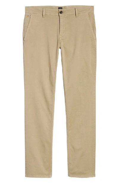 Shop Hugo Boss Stretch Chino Pants In Brown