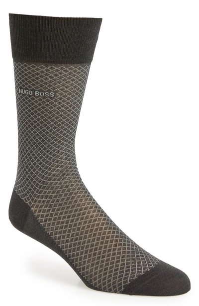 Shop Hugo Boss Dean Diamond Dress Socks In Grey