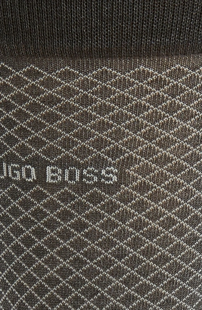 Shop Hugo Boss Dean Diamond Dress Socks In Grey