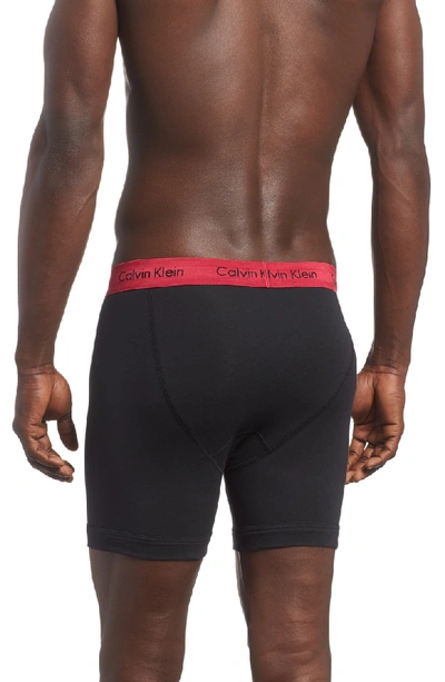 Shop Calvin Klein 3-pack Boxer Briefs In Black Seaway/ Blue/ Amaranth