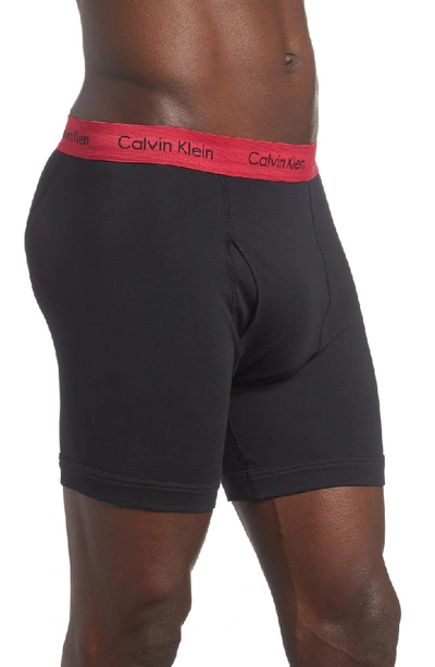 Shop Calvin Klein 3-pack Boxer Briefs In Black Seaway/ Blue/ Amaranth