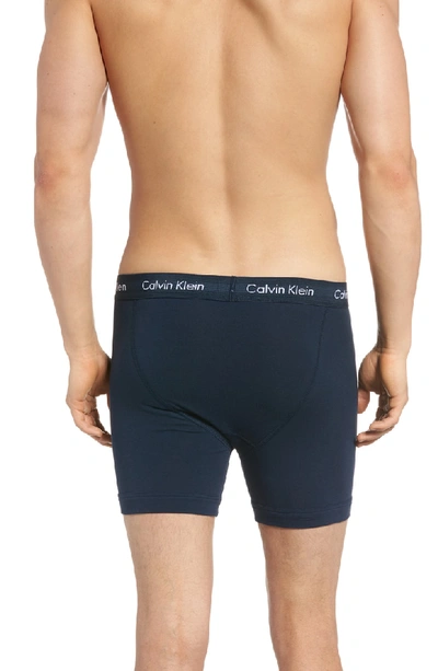 Shop Calvin Klein 3-pack Boxer Briefs In Cerulean Stripe