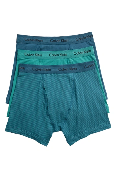 Shop Calvin Klein 3-pack Boxer Briefs In Raleigh/ Majolica Blue