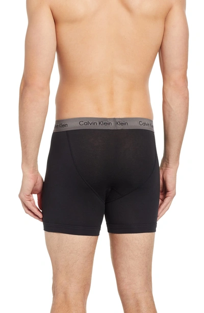 Shop Calvin Klein 3-pack Boxer Briefs In Black/ Grey/ Blue/ Raleigh