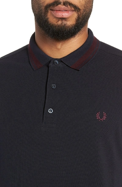 Shop Fred Perry Contrast Collar Polo Shirt In Navy